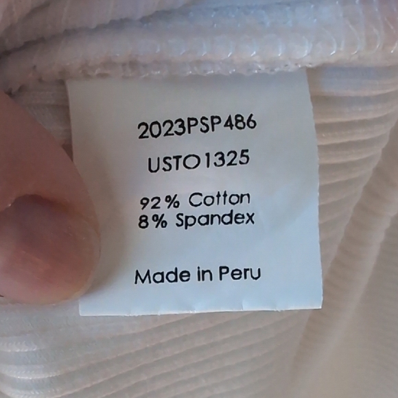 Universal Standard M White Ribbed Tank Top - Picture 3 of 4